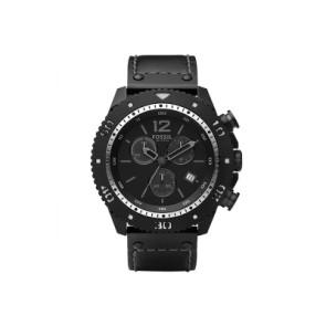 Watch strap Fossil JR1202 Leather Black 24mm